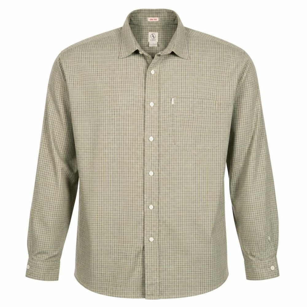 Aigle Mens XL Green Plaid Long Sleeve Button Shirt Gorpcore Hiking Outdoor